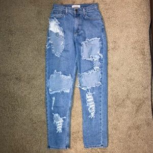 Vibrant Distressed Jeans